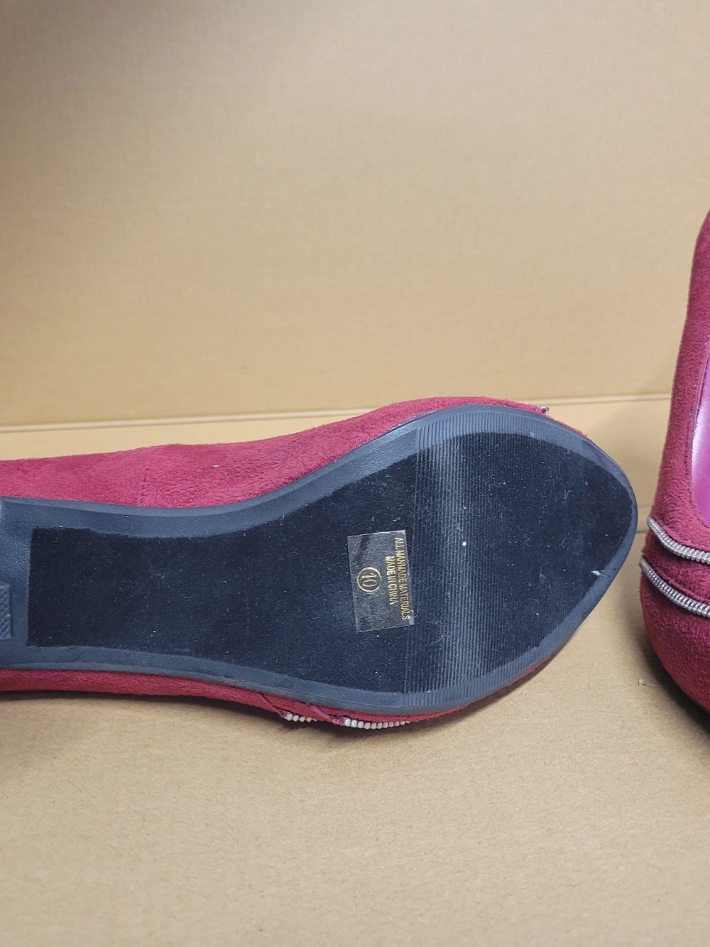 Paprika Burgundy Suede Platform Ballet Flats